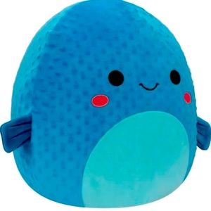 Squishmallows Official 16-Inch Refalo Blue Pufferfish